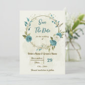 白と青の花の植物性結婚の セーブザデート (スタンド正面)