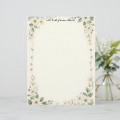 白と青の花枠 レターヘッド (スタンド正面)