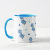 白と青の花柄コーヒーマグ マグカップ (左)