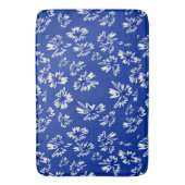 白と青の花柄 バスマット (正面縦)