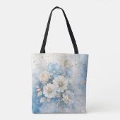 白と青の花 トートバッグ (裏面)