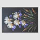 白と青の虹彩のデコページ 薄葉紙 (正面)