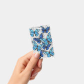 白と青の蝶のコンポジション バッジ (手持ち)