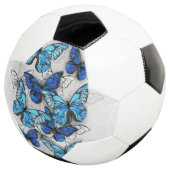 白と青の蝶の構成 サッカーボール (3/4)
