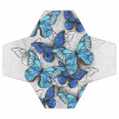 白と青の蝶の構成 サッカーボール (フラット)