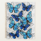白と青の蝶の構成 プランナー手帳 (正面)