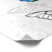 白と青の蝶の構成 ポスター (角)