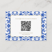 白と青の詳細結婚エンクロージャカード エンクロージャーカード (裏面)