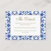 白と青の詳細結婚エンクロージャカード エンクロージャーカード (正面)