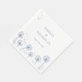 白と青の野結婚花 スタンダードランチョンナプキン (角)