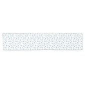 白と青の雪のモダン結晶クリスマス ショートテーブルランナー (横)