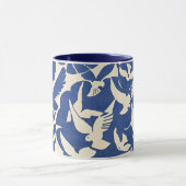 白と青の鳩 マグカップ (中央)