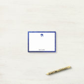 白と青グリッター象縁ど&名付き ポストイット (デスク上)