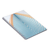 白と青ストライプのイラストレーション ノートブック (右側)