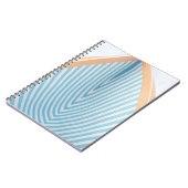 白と青ストライプのイラストレーション ノートブック (左側)