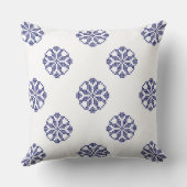 白と青王室ののクロスモダンステッチレース クッション (裏面)