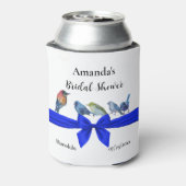 白と鳥の青いリボンブライダルパーティ 缶クーラー (缶裏面)