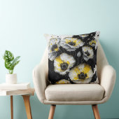 白と黄色と黒のケシ クッション (椅子)