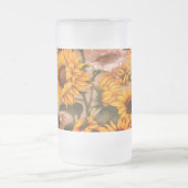 白と黄色のひまわり#3 - フロストグラスビールジョッキ (中央)