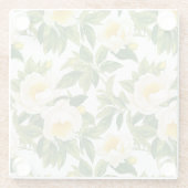 白と黄色のクレアドゥルーネ牡丹 ガラスコースター (裏面)