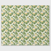 白と黄色のクレアドゥルーネ牡丹 ラッピングペーパー (フラット)