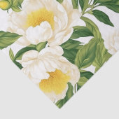 白と黄色のクレアドゥルーネ牡丹 薄葉紙 (詳細)