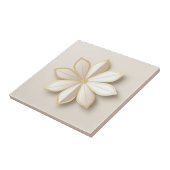 白と黄色のシンプルフローラ タイル (側面)