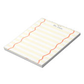 白と黄色のストライプの先生用メモ帳 ノートパッド (回転)