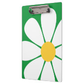 白と黄色のデイジーフラワーオンケリーグリーン クリップボード (左)