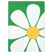 白と黄色のデイジーフラワーオンケリーグリーン クリップボード (裏面)