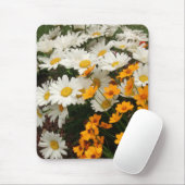 白と黄色のデイジー マウスパッド (マウス)