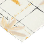 白と黄色のデイジー-素朴格子縞の背景 テーブルクロス (アングル)