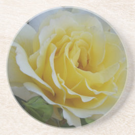 白と黄色のバラのコースター コースター