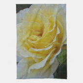 白と黄色のバラのタオル キッチンタオル (縦)