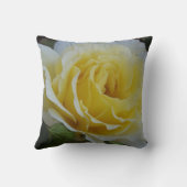白と黄色のバラ クッション (裏面)