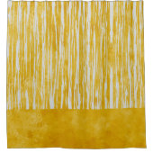 白と黄色のパターストライプのン シャワーカーテン (正面)