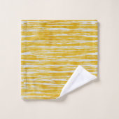 白と黄色のパターストライプのン バスタオルセット (ウォッシュタオル)