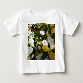 白と黄色のパンジー ベビーTシャツ