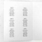 白と黄色のフローラ結婚式 プログラムのタイムライン 三つ折り招待状 (内部最初)