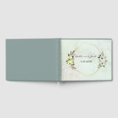 白と黄色のフローラ(金ゴールド付き) 結婚 ゲストブック (全面)