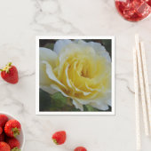 白と黄色のローズナプキン スタンダードカクテルナプキン (インサイチュ)