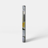 白と黄色の庭の花モノグラム iPhoneケース (左側面)