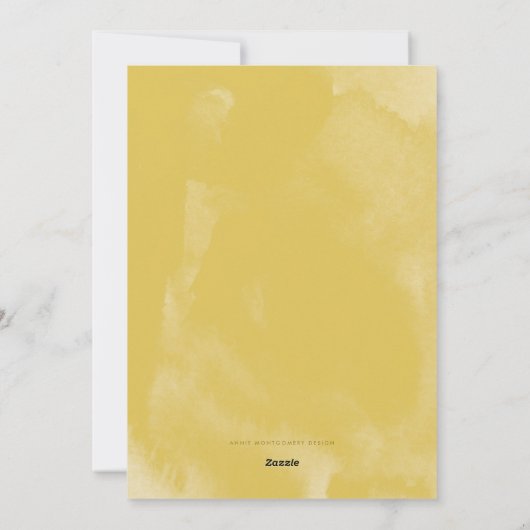 白と黄色の水彩植物写真フレーム シーズンカード (裏面)