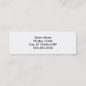 白と黄色の水玉模様 スキニー名刺 (裏面)