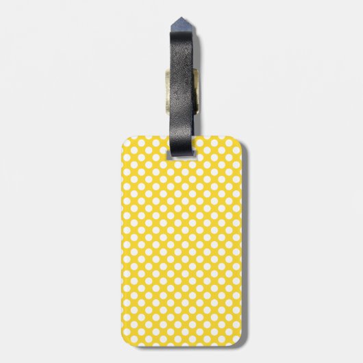 白と黄色の水玉模様 ラゲッジタグ (裏面縦)