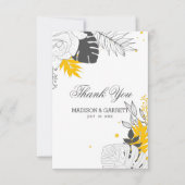 白と黄色の熱帯離れサンキューカード サンキューカード (正面)