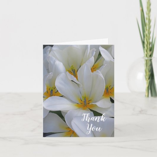 白と黄色の花ありがとう カード (正面)
