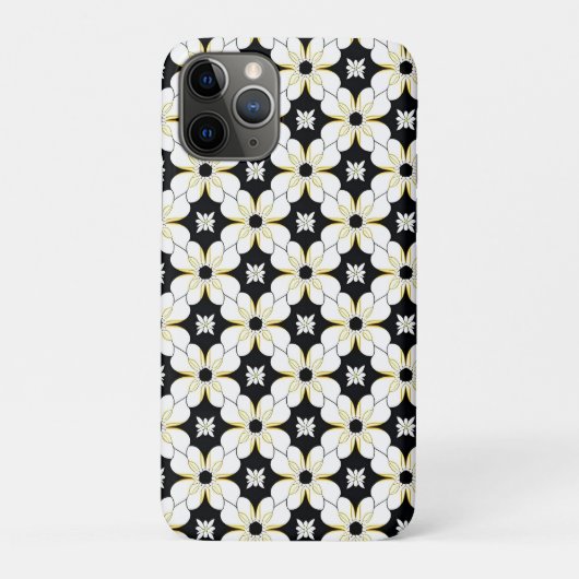 白と黄色の花の花柄 Case-Mate iPhoneケース (裏)