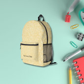 白と黄色の花柄モノグラムモダン プリントバックパック