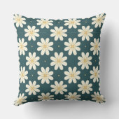 白と黄色の花柄 クッション (裏面)